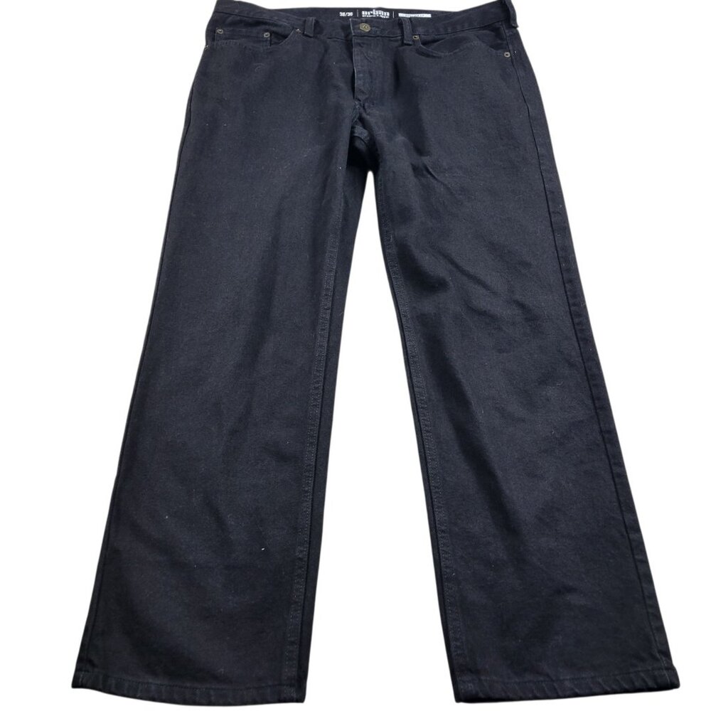 Urban Pipeline Jeans Mens 38x30 Black Straight Dark Denim